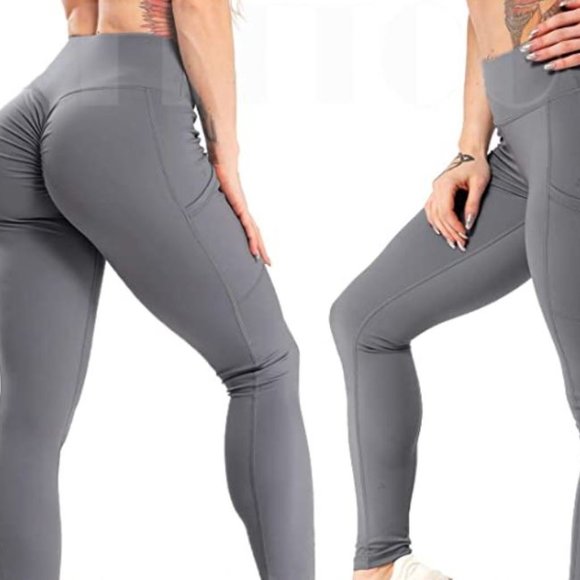 NWOT dark gray booty scrunch pocket leggings S - Picture 3 of 3